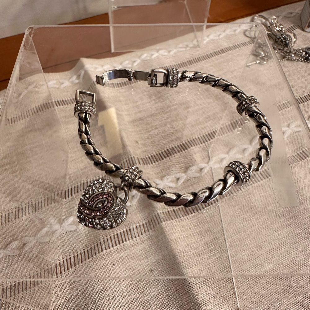 Elegant Silver Heart Charm Bracelet